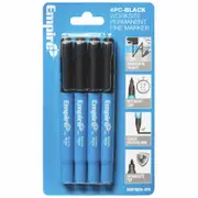 Empire Black Fine Tip Worksite Marker - 4 Pack