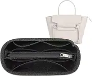 Lckaey Purse Organizer for celine nano belt bag organizer bag insert felt bag organizer 3021Black-M