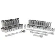 84-Piece 1/2” Drive MM and SAE Socket Set