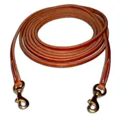 Western 3/8" harness leather draw rein w/ pulleys USA - custom quality USA H800