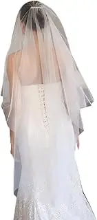 [SELFCLOUD] White Wedding Veil Bridal Cathedral Veil 2 Tier Veil Wedding Hair Comb for Brides Girl, 58 Inches, White