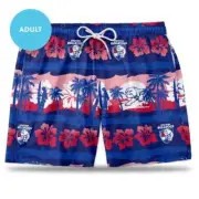 Western Bulldogs AFL Mens Hawaiian Shorts Sizes S-5XL BNWT