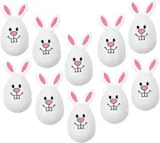 BRIGHTFUFU 10pcs Fillable Rabbit Shape Openable Eggs for Candy Decorations Party Favors Reusable Adornments for Easter Celebration Hunt Activities
