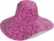 [Yoogain] Animal Skin Leopard Purple Black Foldable Hats for Women Floppy for Outdoor Decorative Wide Brim Visor hat for Ladies Beach Packable Gorro para sol, Animal Skin Leopard Purple Black, One Size
