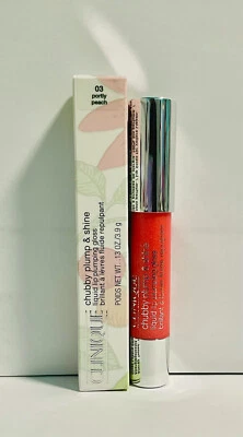 Clinique Chubby Plump & Shine Liquid Lip Gloss 03 Portly Peach New In Box