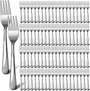 Bokon 200 Pieces Dinner Forks Bulk Set 6.9 Inches Stainless Steel Silverware Durable Table Forks Set for Home Restaurant Kitchen Dishwasher Safe