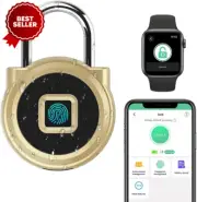 Fingerprint Padlock, 1000+ App Users, Waterproof Smart Lock for Gym, Backpack(G