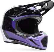 FOX V3 RS Grid MIPS Motocross Helmet, black-purple, Size XS for Men Black Purple