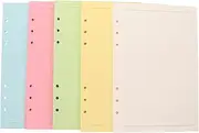 PLAFOPE Daily Planner Refills 6 Hole Punched A5 Loose Leaf Paper 100 Sheets Wide Ruled 5 Assortment