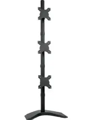 Vertical LCD Monitor Height Adjustable Desk Mount Stand 3 Screens up 27 inches S