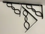 Stylewell 6.5 In X 9 In Shelf Bracket Black Triple Scroll Set of 3 NEW
