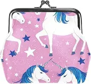 [CWAGFEQZ] Wallet Women,Coin Purse,Coin Pouch,Small Coin Purse,Pink Background Unicorn