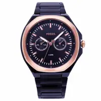 在飛比找松果購物優惠-FOSSIL 美國最受歡迎頂尖運動時尚雙還流行腕錶-黑金-B