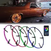 4X 15.5'' RGB LED Wheel Ring Rim Lights Bluetooth Remote App For Chevy El Camino