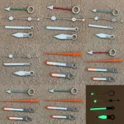 Silver/Orange Watch Hands GMT Green Luminous New for NH34 NH35/36/4R/7S Movement