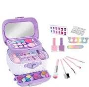 Makeup Kit for Kid | Girls Make Up Set Washable | Princess Dolls Dress Up Toy Cute Toddler Cosmetic Kit Nail Art Accessories for Children Teen Girls, Age 4-12 Years Old