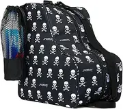 Fydelity Roller Skate Bags for Women Girls Roller Skate Backpack Roller Skate Accessories Ice Skates Kids Ice Skate Bag Rollerskate Bag Ice Skating Bag Roller Skating Bag Checkered Rainbow Black