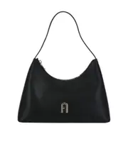 Single handle zipper shoulder bag One size Black
