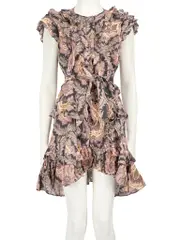 Floral Pattern Eyelet Detail Dress