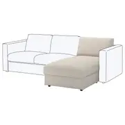 VIMLE chaise longue section, Gunnared beige