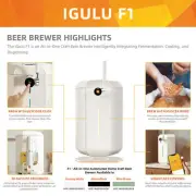 F1 Smart Beer Brewing System Fully Automatic Home Brewing Kit 2-30℃ Temp F7S9