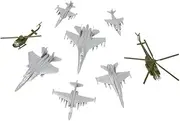 Oshhni 8Pcs Airplane Toy Small Aircraft Model Set Desk Decor Simulation 1:144 Scale Model Airplane Ornaments Aviation Collectibles, Style A