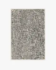 120' x 185' | Machine Washable Runner Rug | Kid & Pet Friendly | Indoor Rug | Freestyle Black & Ivory Flatwoven Rug by Keith Haring | Ruggable