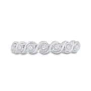 14k White Gold Round Diamond Band Ring 1/6 Cttw