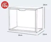 10x Diecast Display Case Transparent Stackable Display Boxes Storage 1:18 model