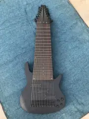 Custom Style 15 Strings Electric Bass Guitar Black Matte 24 frets Free Shipping