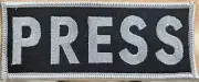 PRESS Embroidered Patch W/ VELCRO® Brand Fastener Tactical Emblem Gray Version