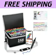 168 Color Alcohol Markers Set with Chisel & Fine Tips - Fast Drying Art Supply