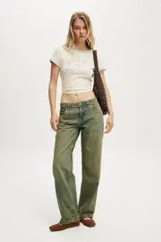 [Cotton On Women] Cotton On Women - Low Rise Straight Jean - Cliff blue/stitch 10 CLIFF BLUE/STITCH