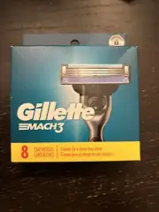 Gillette Mach3 Razor Blade Refills, 8 Cartridges New In Box!