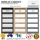 Display Cabinet Storage Shelves Bamboo Clear Door 5 Tier Bookshelf Rack Bookcase