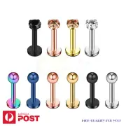 4-10PCS Labret Lip Ring Tragus Helix Piercing Earring Stud Steel Body Jewellery
