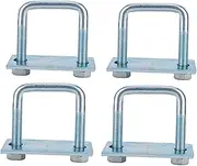 YWMJZEU 4 Pieces U Bolt Clamps for Leaf Spring, Ideal for Marine and Trailer Use, 5.4x9.52 cm