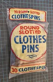 VTG Kmart 30 Round Slotted Clothespins - NIP - mjk819