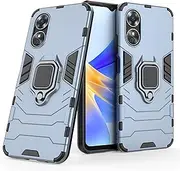 [YukeTop] Cover for Oppo A17 Case, All-Inclusive Protection, Sturdy, Drop-Resistant, Rear Ring Holder, Cover Protection for Oppo A17.(Dark Blue)