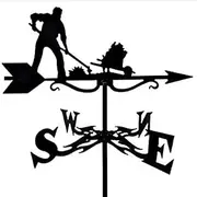 Wind vanes, Outdoor Garden Animal Wrought Iron Roof Weathervane, Courtyard Decoration Weather Vane, Wind Direction Indicator Kit, Lawn Metal Bracket