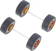 Vaguelly 1 Pair Car Replacement Wheels Tires for Cars and Model Collecting Enhance Performance and Appearance of Vehicles Golden