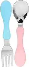 HEALEEP Baby Feeding Spoons Forks Kids Silverware Set Camping Utensils Case Toddler Cutlery Stainless Steel Fun Designs Dishwasher Safe
