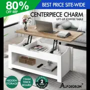 ALFORDSON Coffee Table Lift Up Top Laptop Desk Hidden Storage Shelf Wood