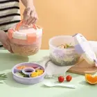 Compartment Lunchbox With Sauce Box and Fork Fresh-keeping Box Outdoor