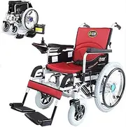 Portable Foldable Electric Wheelchair For Adults,Premium All Terrain Wheelchair With 500W Dual Motor,28.8" Big Rear Wheel,360° Joystick, Weight Capacity 100Kg,Manual Electric Switch(A)