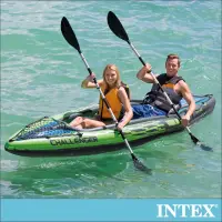 在飛比找momo購物網優惠-【INTEX】挑戰者K2-雙人運動獨木舟/橡皮艇(附雙漿+手