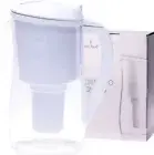 Ecobud Gentoo Glass Water Filter Jug - White 1.5L | Eco Friendly + BPA Free