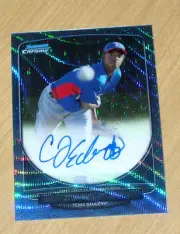 2013 Bowman Chrome Blue Wave autograph refractor CJ Edwards 23/50