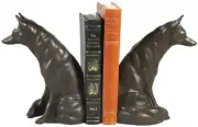 Bookends Bookend EQUESTRIAN Lodge Waiting Fox Ebony Black Resin Hand-Cast