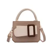 Fashion Hit Color Women Handbags Classic Texture Delicate Creative Design Chic Belt Buckle PU Shoulder Bag Lady Totes Purse